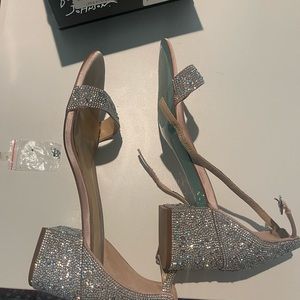COPY - SB MARI rhinestone sandals size 11 champagne blue by Betsey Johnson
